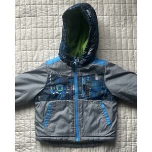 London Fog Infant Boy Coat MVP Blue Gray Green Size 12 Months Warm Fleece Lined